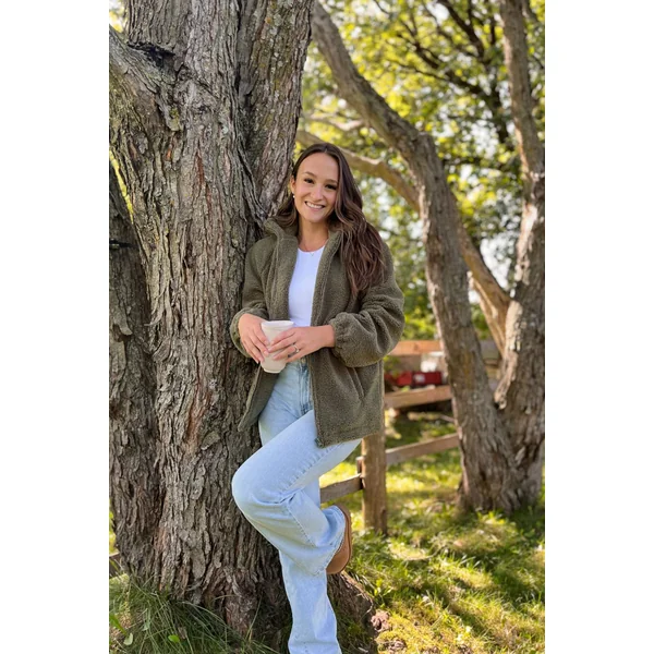 Veste TEDDY BEAR - vert forêt