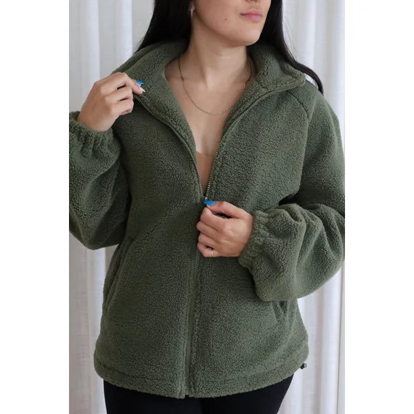 Veste TEDDY BEAR - vert forêt