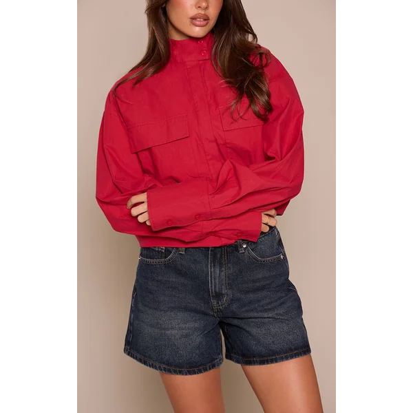Vintage Délavé Short Bermuda En Jean Bleu Foncé Taille Mi-haute