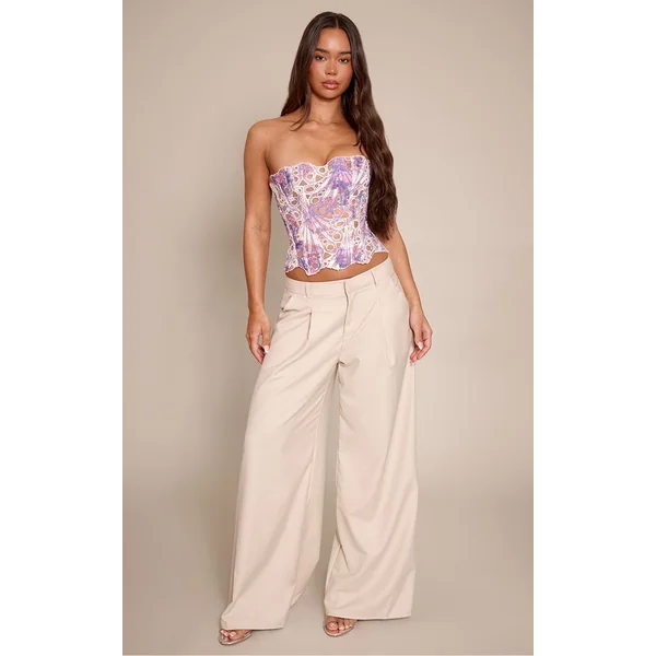 Violet Corset En Dentelle Florale Transparente Texturée