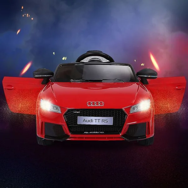 Voiture Audi TTRS Electrique pour Enfants 12V Max. 5 Km/h Double Porte avec Télécommande 2.4G Blanc