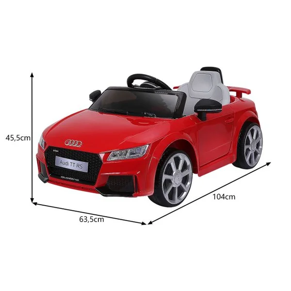 Voiture Audi TTRS Electrique pour Enfants 12V Max. 5 Km/h Double Porte avec Télécommande 2.4G Blanc