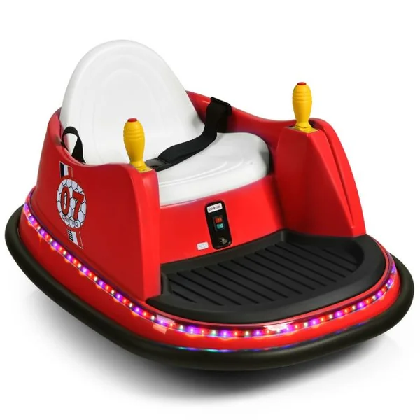Voiture Auto Tamponneuse Électrique 6V pour Enfants 2-5 Ans avec Télécommande Effet Sonore et Lumineux 57x75x42cm Bleu/Rouge/Rose/Violet/Vert