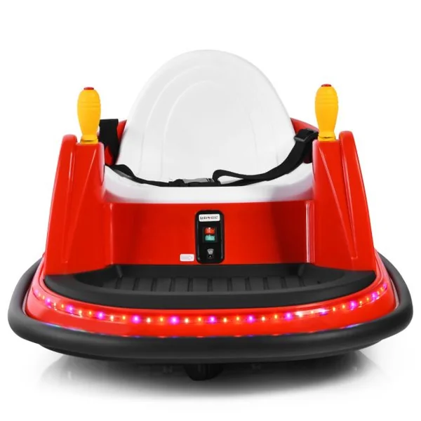 Voiture Auto Tamponneuse Électrique 6V pour Enfants 2-5 Ans avec Télécommande Effet Sonore et Lumineux 57x75x42cm Bleu/Rouge/Rose/Violet/Vert