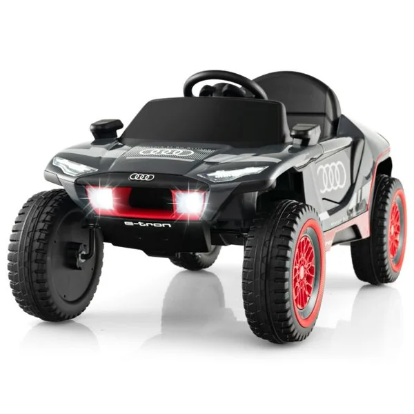 Voiture de Course Sous Licence Véhicule Électrique Alimenté Par Batterie 12v Télécommande Lumières Led 4 Ressorts de Suspension pour Enfants Gris
