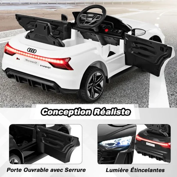 Voiture Electrique 12 V avec Télécommande 2,4G Véhicules Électriques Démarrage Progressif & Musique Charge 25kg pour 37-95 Mois Rouge