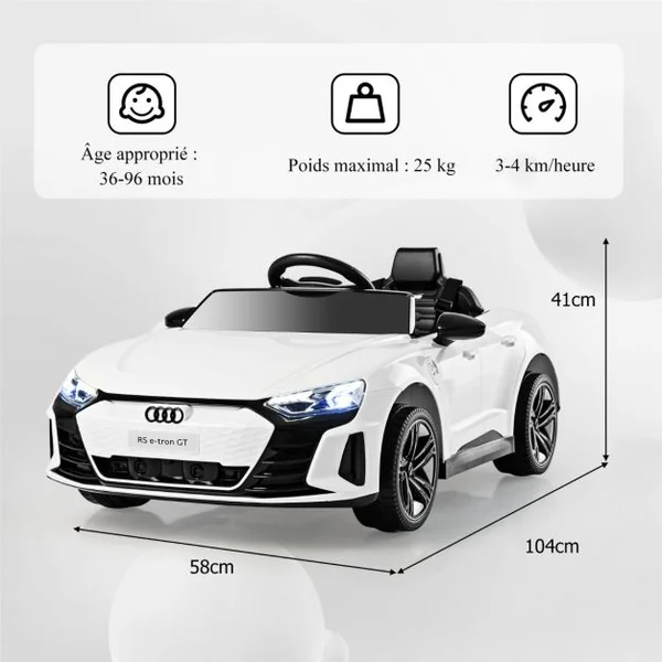 Voiture Electrique 12 V avec Télécommande 2,4G Véhicules Électriques Démarrage Progressif & Musique Charge 25kg pour 37-95 Mois Rouge