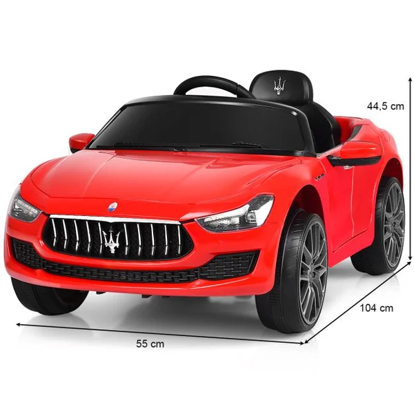 Voiture Electrique 12 V Enfant Max. 4,5 Km/H avec 2 Moteur Télécommande MP3 Effets Sonores Lumineux Maserati Rouge