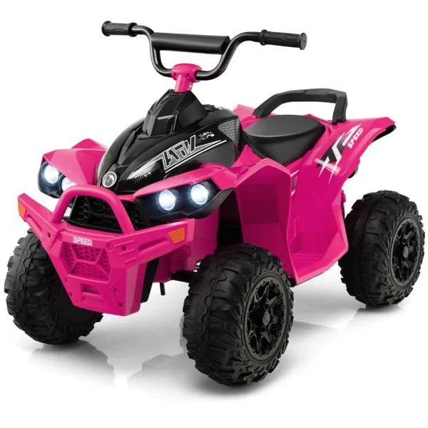 Voiture Electrique 12 V pour Enfants Quad pour Enfants de 3-8 Ans Vitesse Elevée/Basse Siège Confortable Roues Larges Jaune/Rouge/Rose/Vert