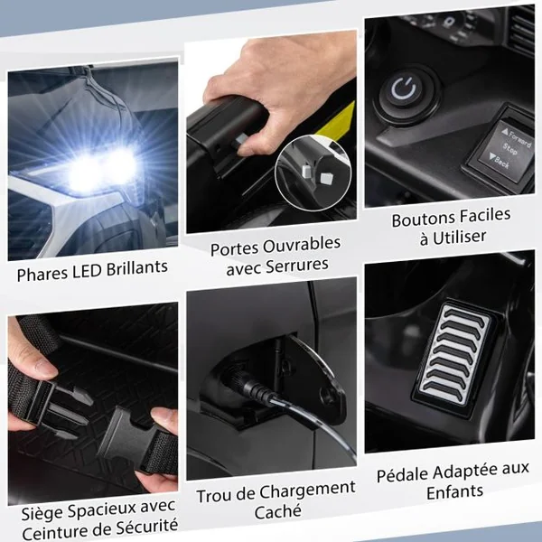 Voiture Electrique 12 V pour Enfants Sous Licence Audi SQ8 avec Télécommande Klaxon Lumières LED Musique 3 Vitesses pour 3 Ans+ Rose/Noir/Blanc