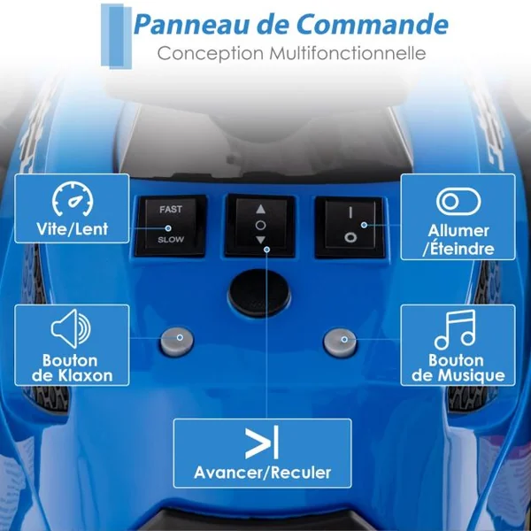 Voiture Electrique pour Enfants 12V 7Ah LED Musique Pédale Klaxon 3-4 km/h pour Enfants de 3 à 8 ans Rose/Bleu/Violet/Noir/Naturel + Gris