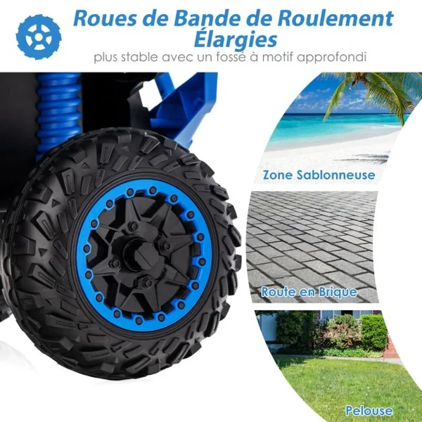 Voiture Electrique pour Enfants 12V 7Ah LED Musique Pédale Klaxon 3-4 km/h pour Enfants de 3 à 8 ans Rose/Bleu/Violet/Noir/Naturel + Gris