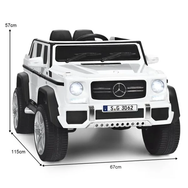 Voiture Eléctrique 12 V pour Enfants 2 Place avec Lumières LED port AUX USB Télécommande Parentale de 3 à 8 Ans Noir/Bleu/Rose/Blanc