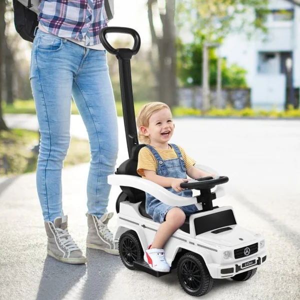 Voiture à Pousser pour Enfant sous Licence Poussette avec Auvent Réglable Garde-corps et Klaxon pour 1-3 Ans 4 Couleurs au Choix