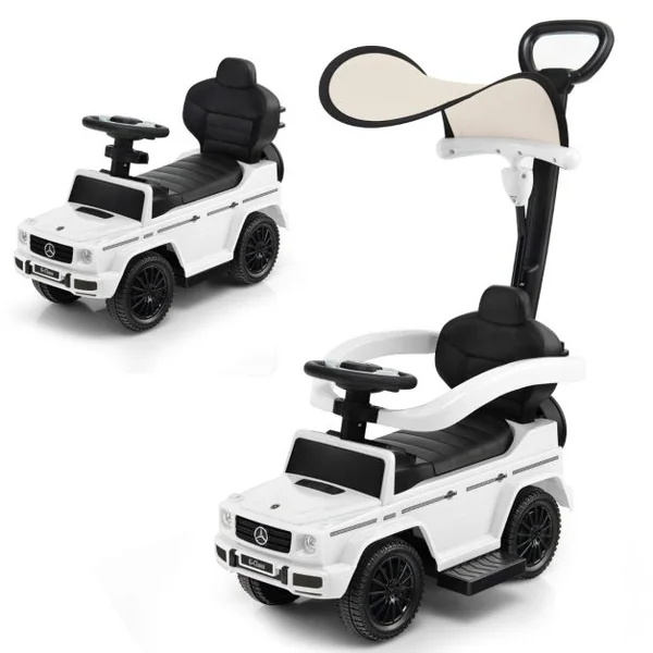 Voiture à Pousser pour Enfant sous Licence Poussette avec Auvent Réglable Garde-corps et Klaxon pour 1-3 Ans 4 Couleurs au Choix