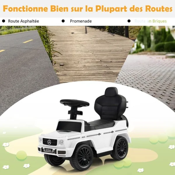 Voiture à Pousser pour Enfant sous Licence Poussette avec Auvent Réglable Garde-corps et Klaxon pour 1-3 Ans 4 Couleurs au Choix