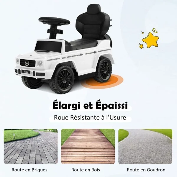 Voiture à Pousser pour Enfant sous Licence Poussette avec Auvent Réglable Garde-corps et Klaxon pour 1-3 Ans 4 Couleurs au Choix