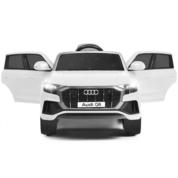Voiture Électrique 12 V pour Enfants 2 Moteurs Vitesse Max : 5 km/h Télécommande 2.4G Lumières LED MP3 Effect Sonore Blanc