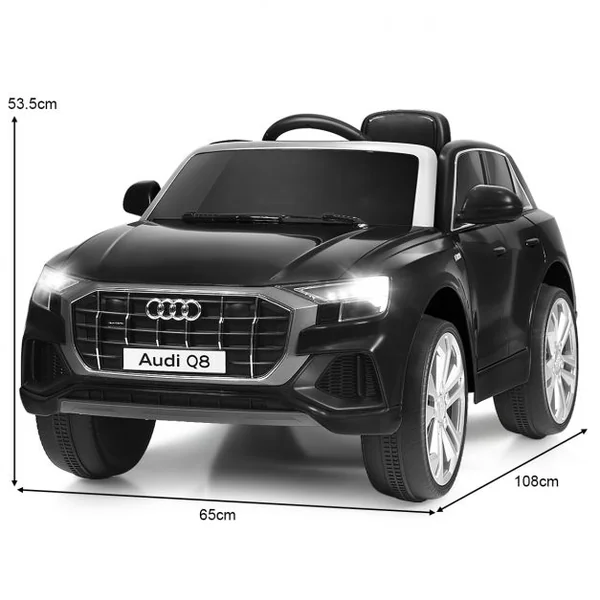 Voiture Électrique 12 V pour Enfants 2 Moteurs Vitesse Max : 5 km/h Télécommande 2.4G Lumières LED MP3 Effect Sonore Noir