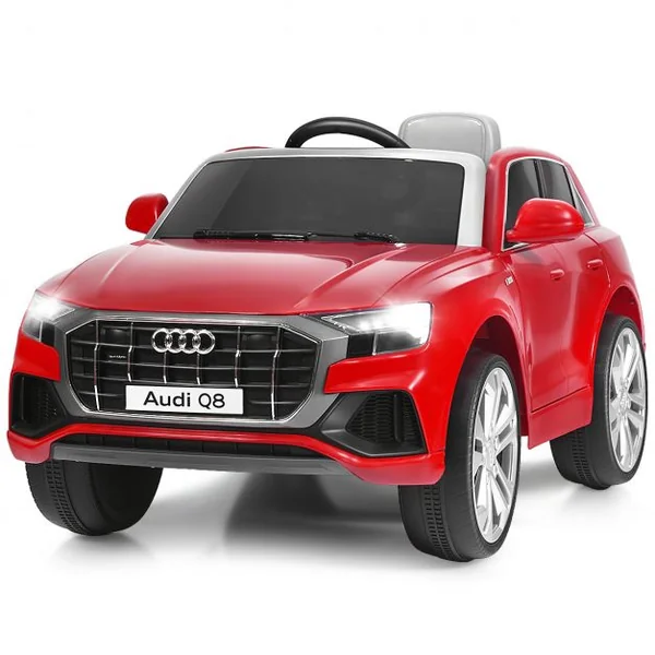 Voiture Électrique 12 V pour Enfants 2 Moteurs Vitesse Max : 5 km/h Télécommande 2.4G Lumières LED MP3 Effect Sonore Rouge