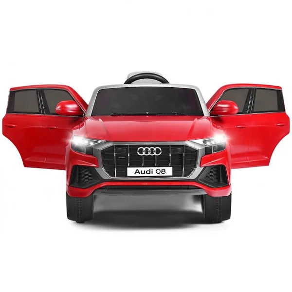 Voiture Électrique 12 V pour Enfants 2 Moteurs Vitesse Max : 5 km/h Télécommande 2.4G Lumières LED MP3 Effect Sonore Rouge