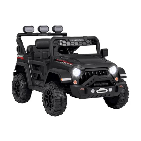 Voiture Électrique 12V Enfants avec Télécommande Affichage Batterie Roues à Bande de Roulement Démarrage Doux 3 Vitesses Noir