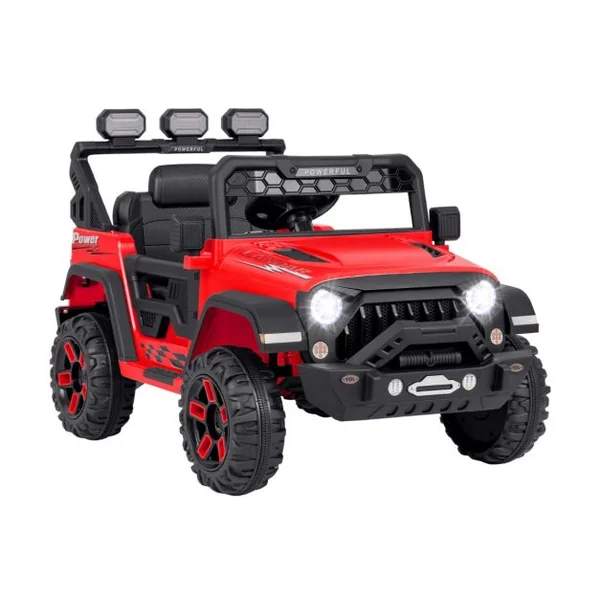 Voiture Électrique 12V Enfants avec Télécommande Affichage Batterie Roues à Bande de Roulement Démarrage Doux 3 Vitesses Rouge