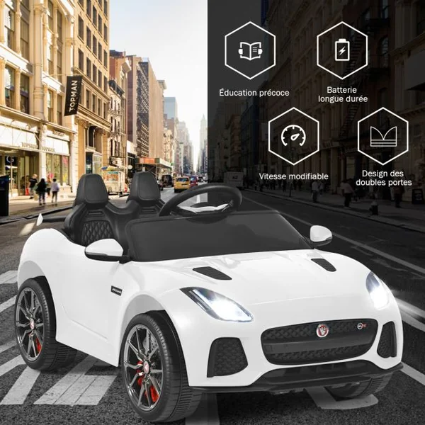 Voiture Électrique 12V pour Enfants 3-8 Ans avec Télécommande 2.4G Suspension à Ressorts et 2 Portes Verrouillables 5 Couleurs