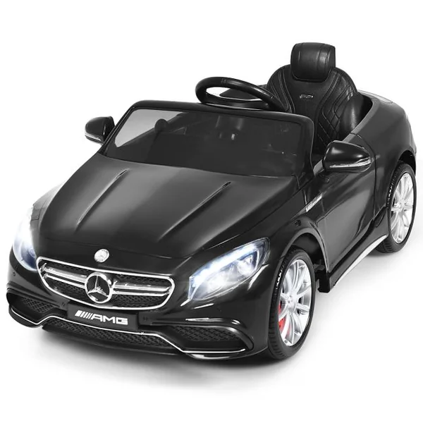 Voiture Électrique 12V pour Enfants 3-8Ans V. 2-5 km/h avec Télécommande 2.4 G Effets Sonores et Lumineux 120x70x52cm Noir