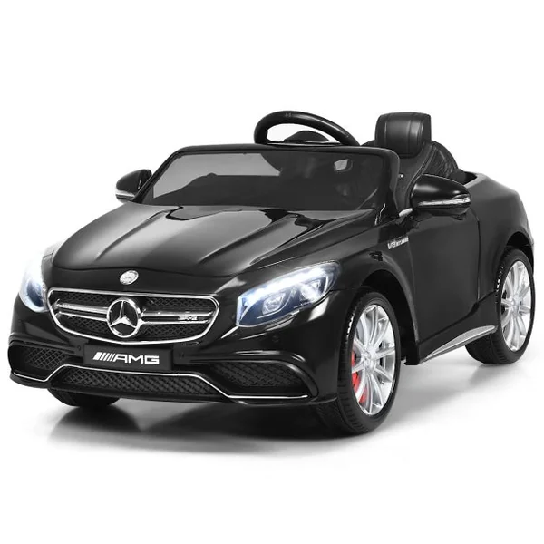 Voiture Électrique 12V pour Enfants 3-8Ans V. 2-5 km/h avec Télécommande 2.4 G Effets Sonores et Lumineux 120x70x52cm Noir