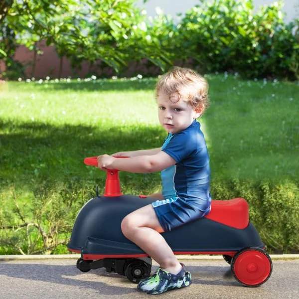 Voiture Électrique 2 En 1 Pour Enfants Musique Pédal Anti-Renversement Capacité 30 Kg Pour 3 Ans+ Bleu