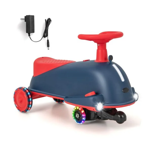 Voiture Électrique 2 En 1 Pour Enfants Musique Pédal Anti-Renversement Capacité 30 Kg Pour 3 Ans+ Bleu
