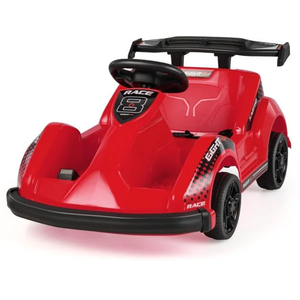 Voiture Électrique Kart pour Enfants 6V/500 mA Télécommande 2,4G - 3 km/h Effets Sonores et Musique 3-8 Ans Rouge