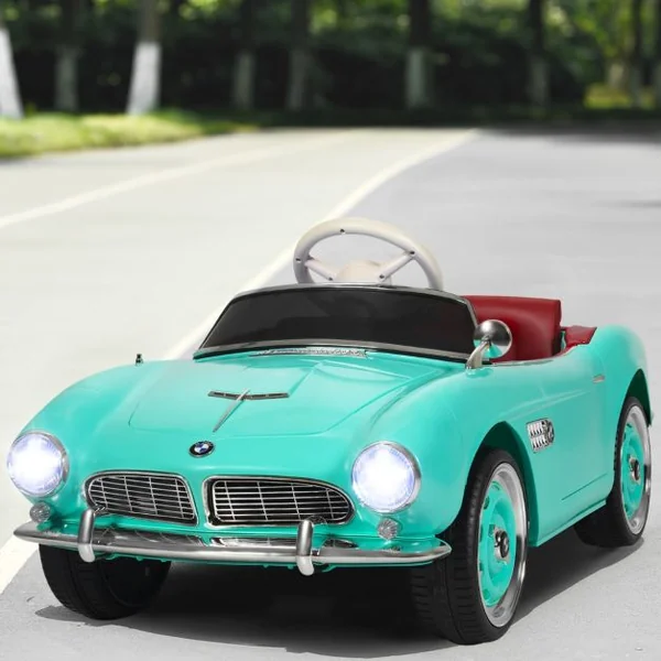 Voiture Électrique pour Enfants 12V Sous Licence Bmw 507 Télécommande 2,4G Feux Avant/arrière Petites Roues pour Les 3 à 8 Ans Vert