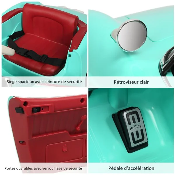 Voiture Électrique pour Enfants 12V Sous Licence Bmw 507 Télécommande 2,4G Feux Avant/arrière Petites Roues pour Les 3 à 8 Ans Vert