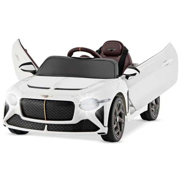 Voiture Électrique Sous Licence Bentley Bacalar Véhicule pour Enfants Alimenté Par Batterie avec Télécommande Portes en Ciseaux Suspension Lumières Led Blanc