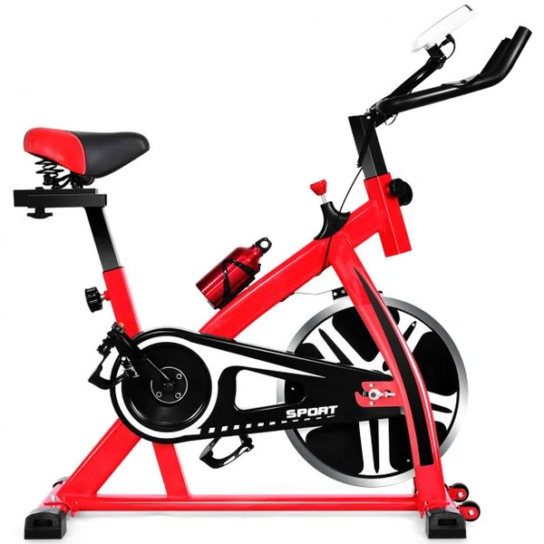 Vélo d'Exercice Intérieur avec Volant d'Inertie 8 KG Silencieux Bouilloire Porte-gobelet Ecran LCD Selle et Huidon Réglables