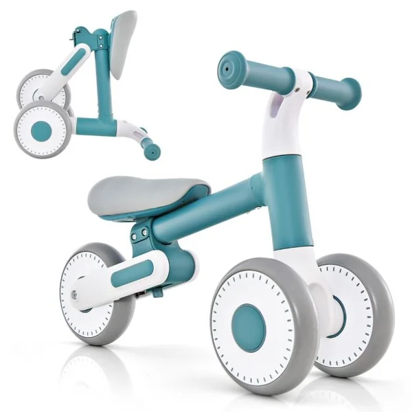 Vélo d'équilibre Pliable pour Bébé 1-3 Ans avec Hauteur Réglable(24-27cm) Draisienne Enfants avec Direction Limitée 135°Charge 25kg Rose