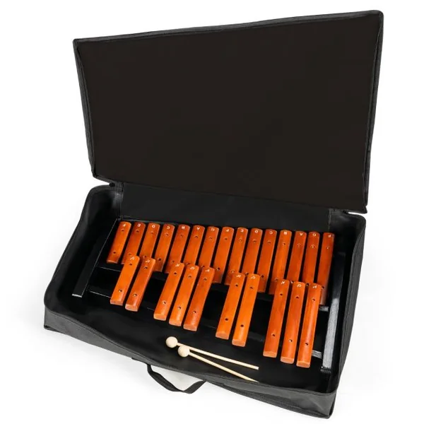 Xylophone 25 Notes Glockenspiel Éducatif en Bois avec 2 Maillets et Sac de Transport pour Enfants/Adulte Marron et Noir