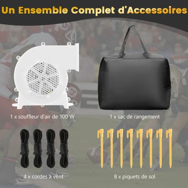 Écran de Projection Gonflable de 16:9 avec Souffleur d'Air Écran de Cinéma avec Sac de Transport Piquets de Sol Projection Double Face 257 x 144 cm
