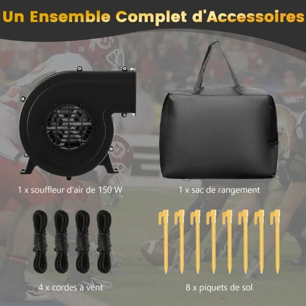 Écran de Projection Gonflable de 16:9 avec Souffleur d'Air Écran de Cinéma avec Sac de Transport Piquets de Sol Projection Double Face 316 x 179 cm