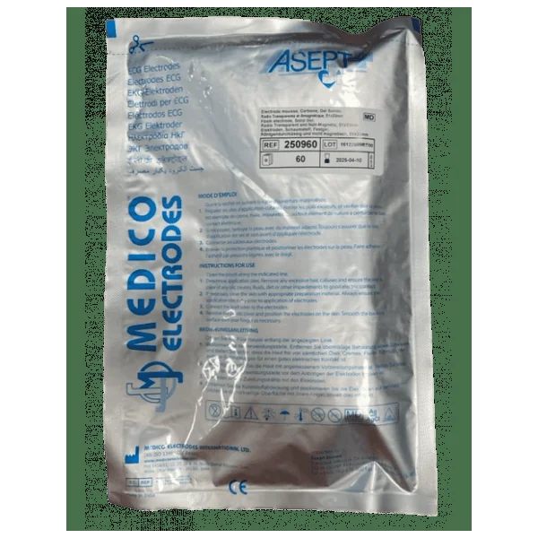 Électrodes ECG Radio Transparentes à pression - Adulte - Contact carbone - Support mousse - Ovale (Sachet de 60)