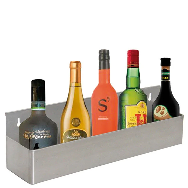 ÉTAGÈRE BAR POUR 5 BOUTEILLES 56x10,5x15,2 CM ARGENTE INOX (1 UNITÉ) - Garcia de Pou