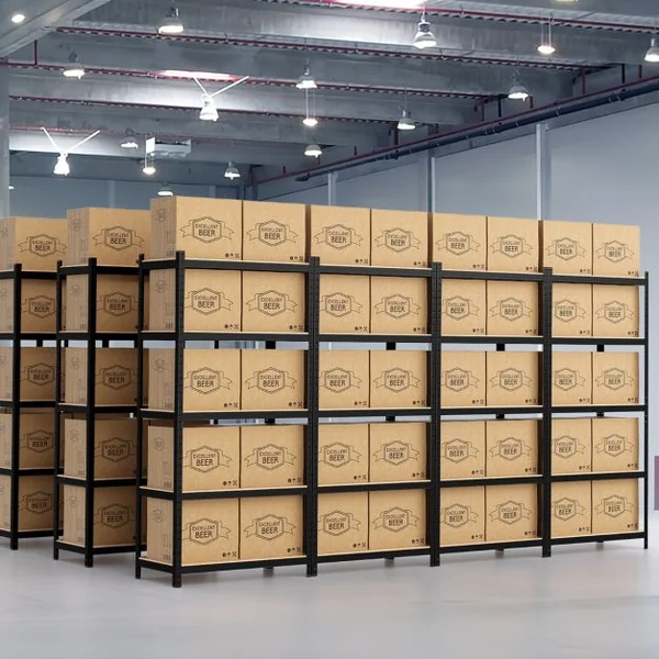 Étagère de Rangement 91x46x183CM avec 5 Tablettes Chaque Charge 175KG en Métal et Bois Noir