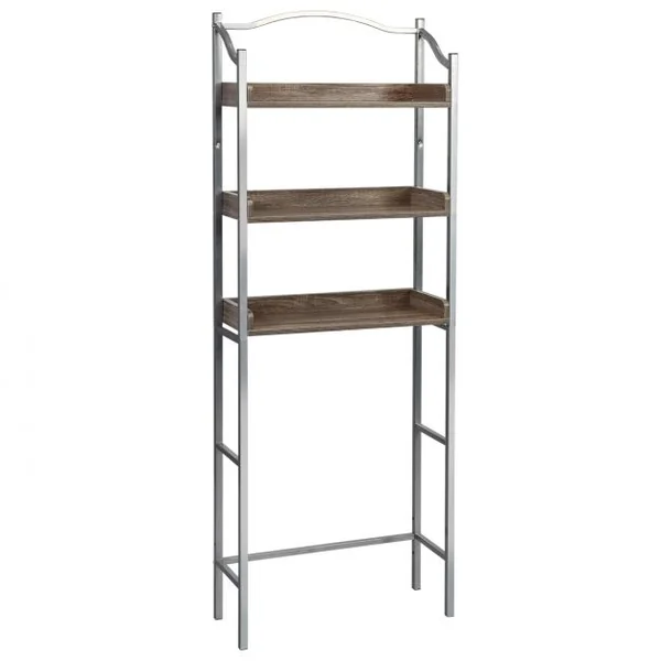 Étagère de Salle de Bain Dessus Toilettes à 3 Niveaux avec Tablettes Réglables 61 x 22,5 x 167,5 cm Charge 10 kg