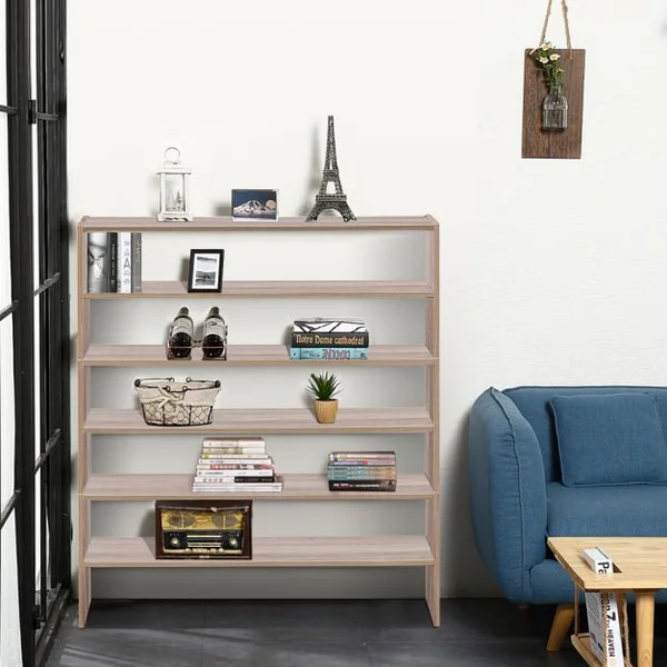 Étagère à Chaussures 3 Pièces, Meuble de Rangement à 2 Niveaux sur Pied Idéal pour l'Entrée Couloir Salle de Bain Salon Noyer