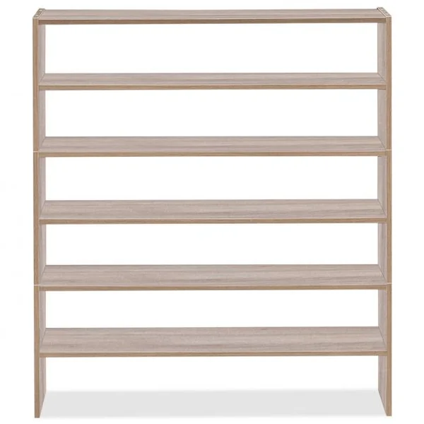 Étagère à Chaussures 3 Pièces, Meuble de Rangement à 2 Niveaux sur Pied Idéal pour l'Entrée Couloir Salle de Bain Salon Noyer