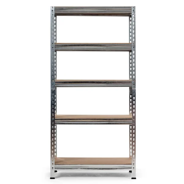 Étagères de Rangement En Métal à 5 Niveaux Support Industriel Robuste avec Etagères Réglables Etagère de Rangement 75 x 30 x 150 CM Argent