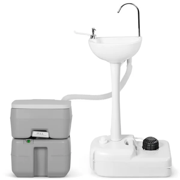 Évier à Main Portable Station de Lavage Des Mains avec Commande Au Pied avec Réservoir D'eau Douce de 17 L Roues Porte-serviettes